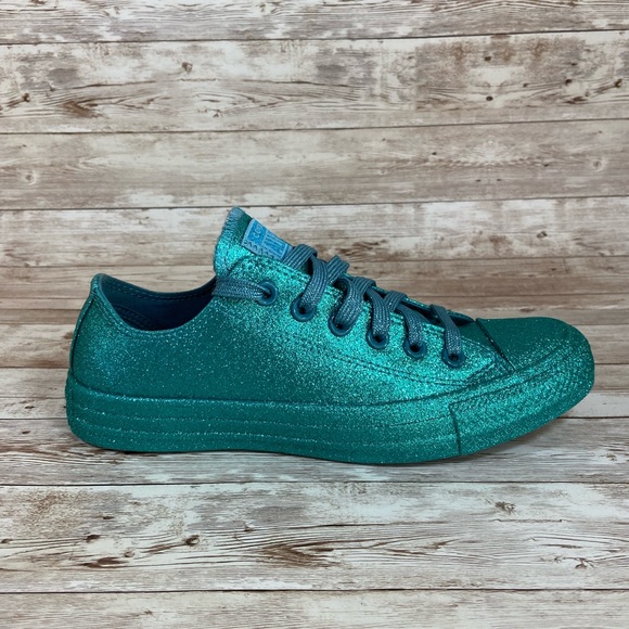 green glitter converse shoes